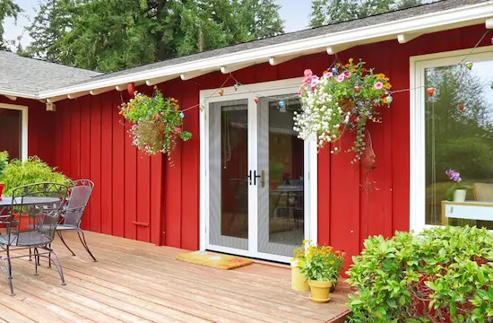 Red House with Sliding Patio Door Red House with Sliding Patio Door